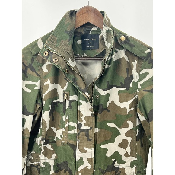 Love Tree Camo Jacket 100% Cotton Full Zip Women's Size Small - Picture 6 of 10